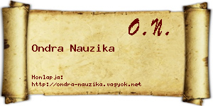 Ondra Nauzika névjegykártya